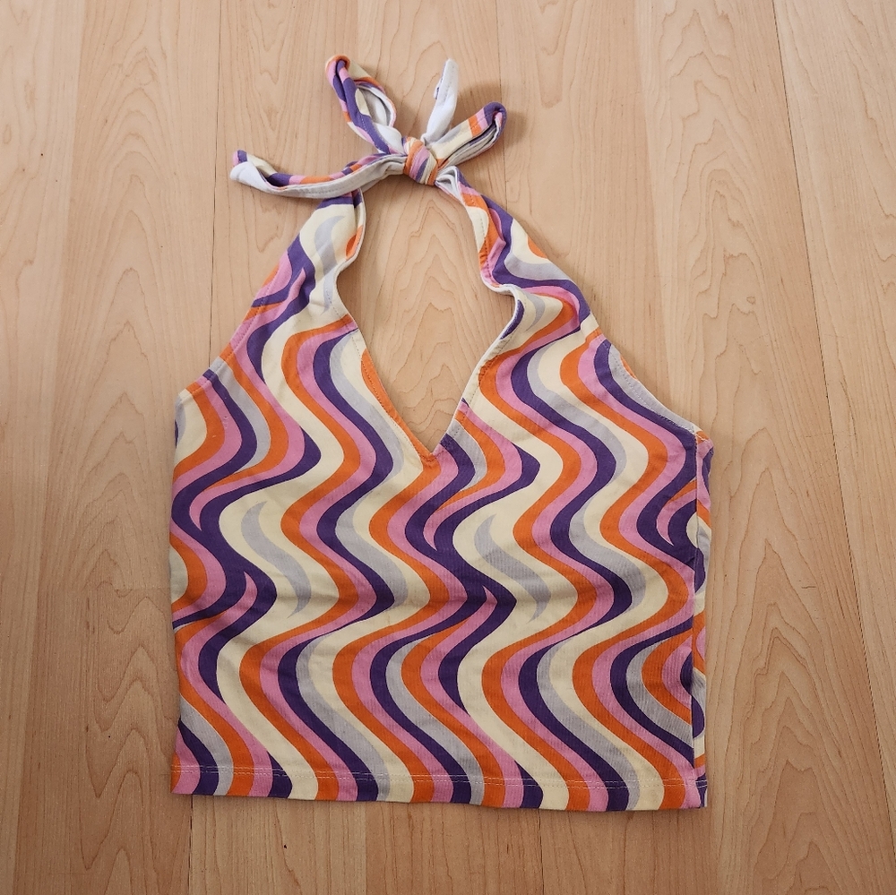 groovy pattern halter top